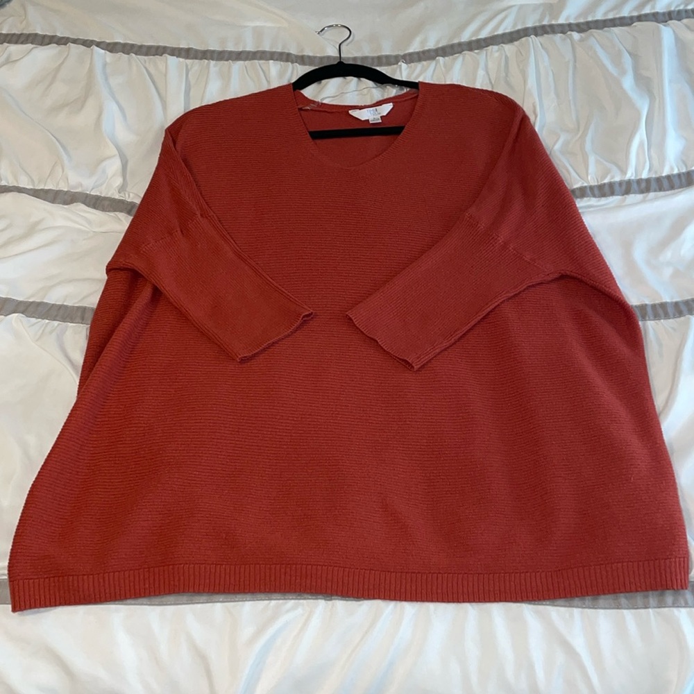 Orange V Neck Sweater
